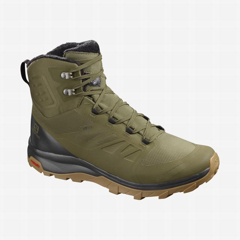 Salomon OUTBLAST TS CSWP Botas De Invierno Hombre - Verde Oliva / Negras - Colombia (26735-OKMF)